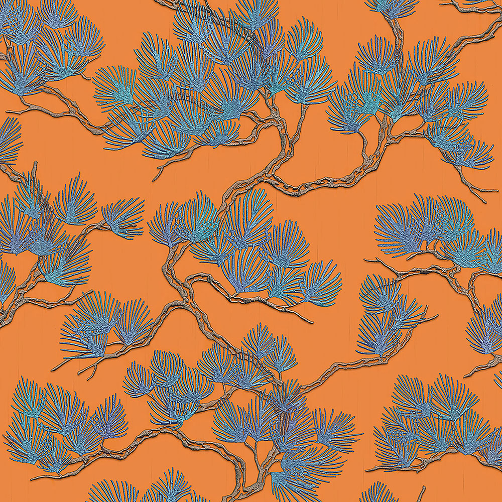 Luxusná vliesová tapeta na stenu, oranžová, vetvičky, WF121016, Best Sellers, ID Design