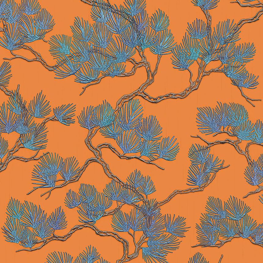 Luxusná vliesová tapeta na stenu, oranžová, vetvičky, WF121016, Best Sellers, ID Design