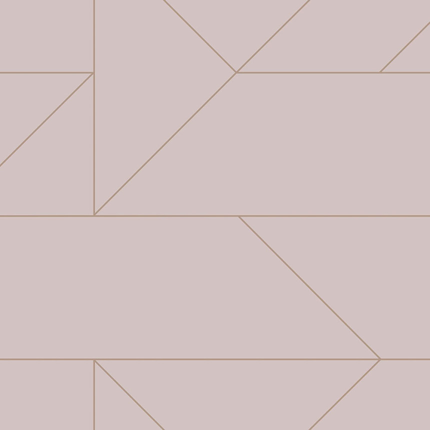 Staroružová geometrická vliesová tapeta, metalické línie 347721, City Chic, Origin 