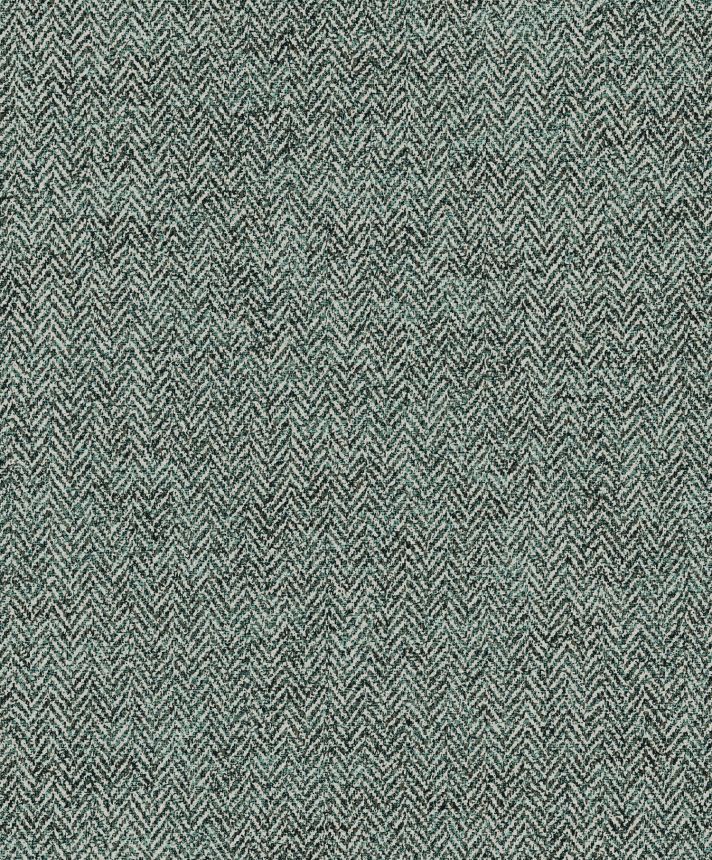Tapeta na stenu, zeleno-strieborná, imitácia látky, vzor rybia kosť, ILA701, Aquila, The Texture Book, Khroma by Masureel