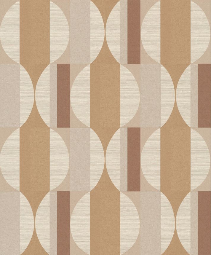 Hnedo-béžová vliesová tapeta geometrický vzor, CU3105, Cumaru, Grandeco