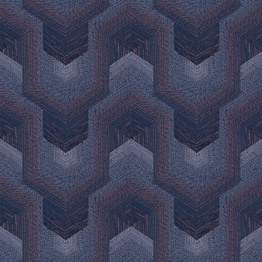 Fialová geometrická vliesová tapeta, TP422916, Exclusive Threads, Design ID