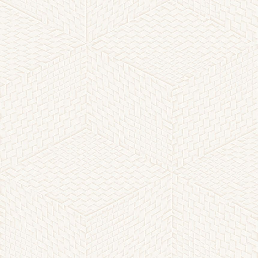 Biela geometrická vliesová 3D tapeta, TP422951, Exclusive Threads, Design ID