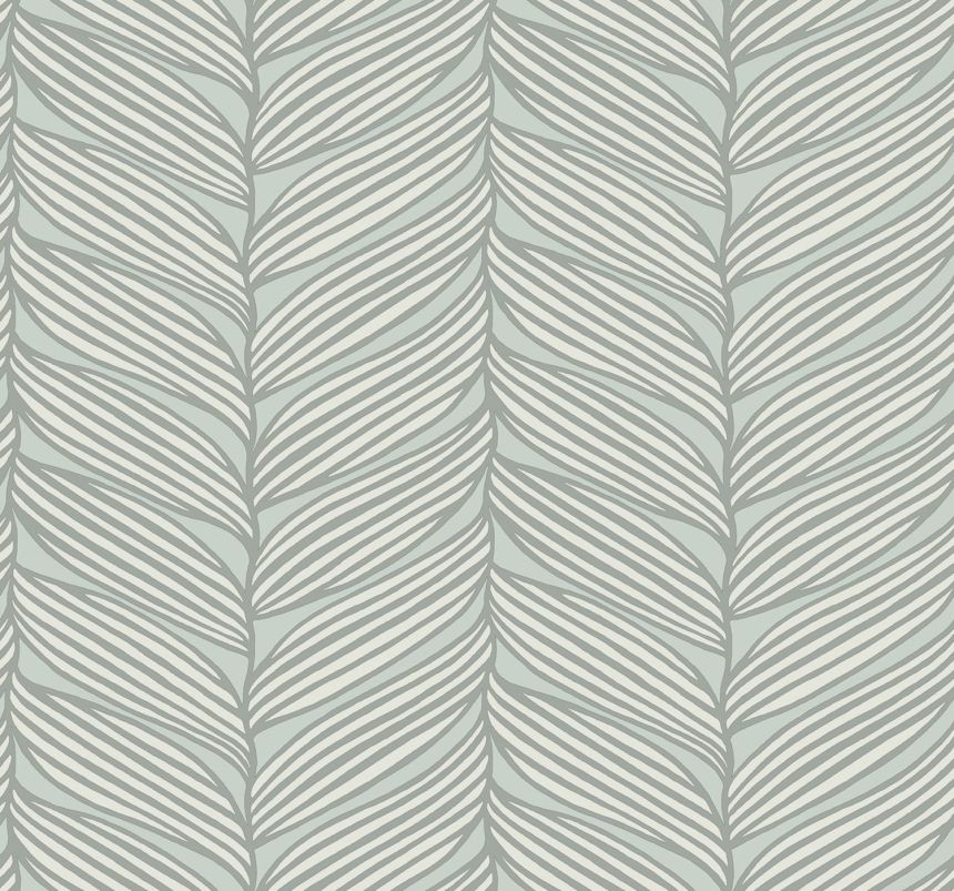 Modro-strieborná vliesová tapeta na stenu, listy, MD7165, Modern Metals, York