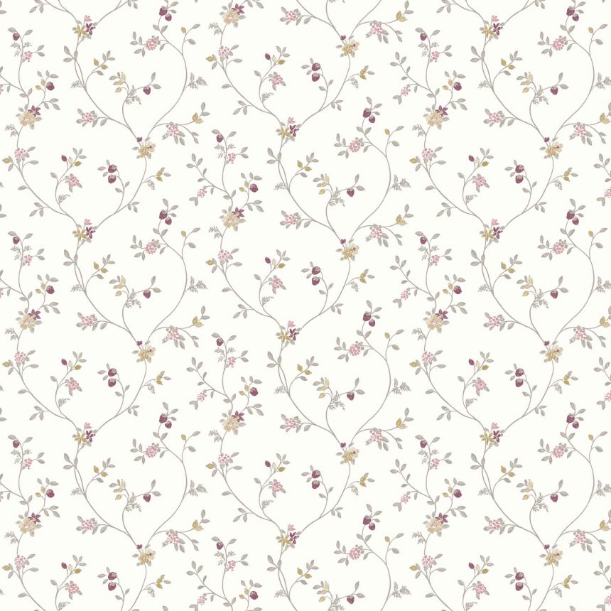 Biela vliesová kvetinová tapeta na stenu, 12332, Fiori Country, Parato