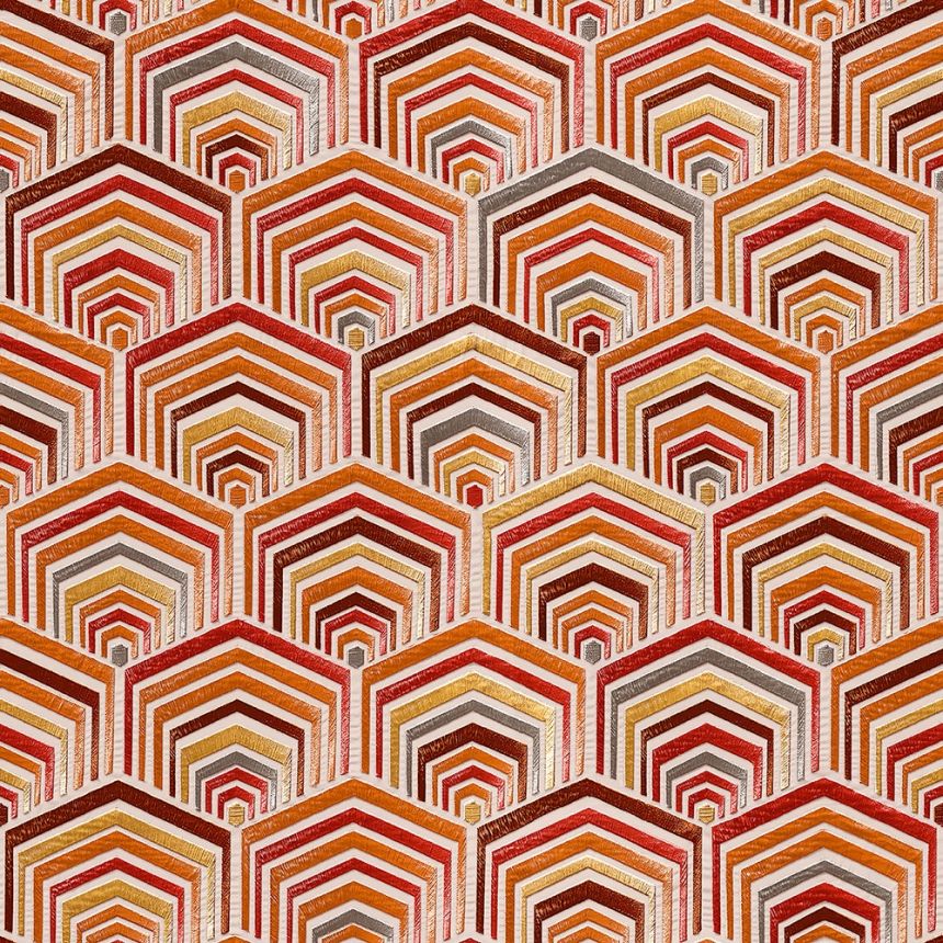 Geometrická vliesová tapeta na stenu, červeno-oranžová, DE120045, Best Sellers, Design ID