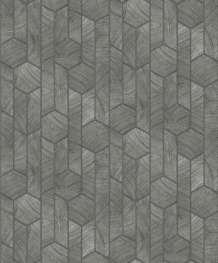 Čierno-strieborná vliesová tapeta, geometrický vzor, SUM101, Summer, Khroma by Masureel