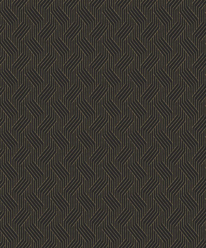 Čierna geometrická vliesová tapeta, ZEN405, Zen, Zoom by Masureel