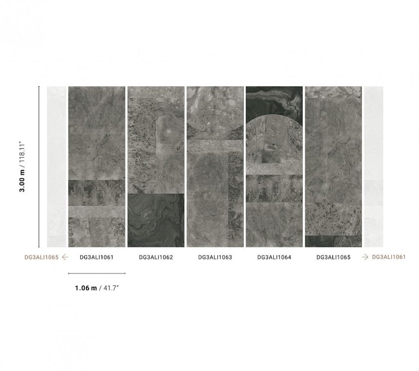 Vliesová fototapeta na stenu, Sivý mramor, DG3ALI1062, Wall Designs III, Khroma by Masureel