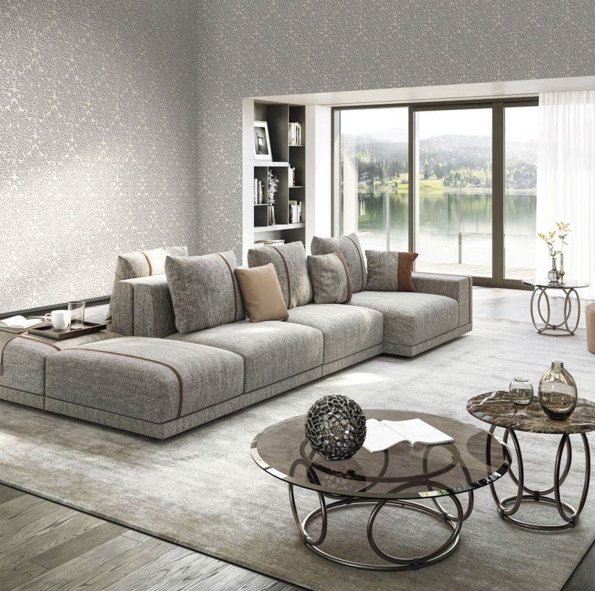 Luxusná sivá zámocká vliesová tapeta, Z18935, Trussardi 7, Zambaiti Parati