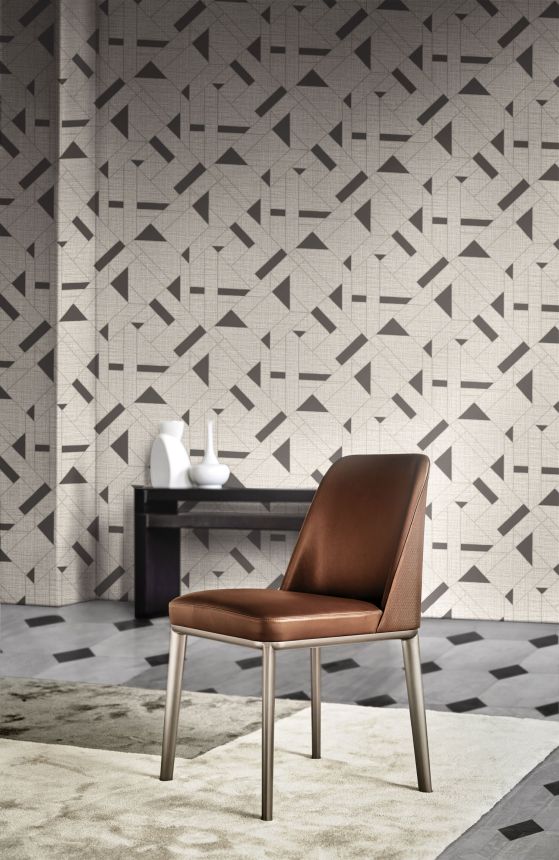 Luxusná sivá geometrická vliesová tapeta, Z18950, Trussardi 7, Zambaiti Parati