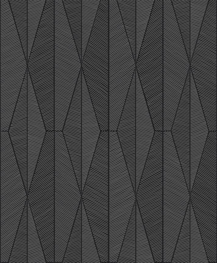 Tapeta na stenu, čierno-strieborná, geometrický vzor, YSA303, Mysa, The Texture Book, Khroma by Masureel