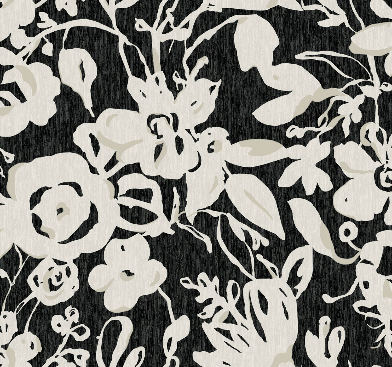 Čierna kvetinová vliesová tapeta, BL1733, Blooms Second Edition Resource Library, York