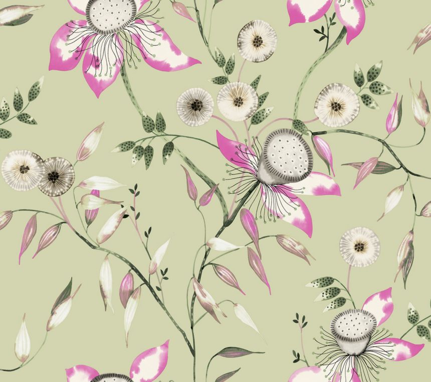 Zelená vliesová kvetinová tapeta, BL1791, Blooms Second Edition Resource Library, York