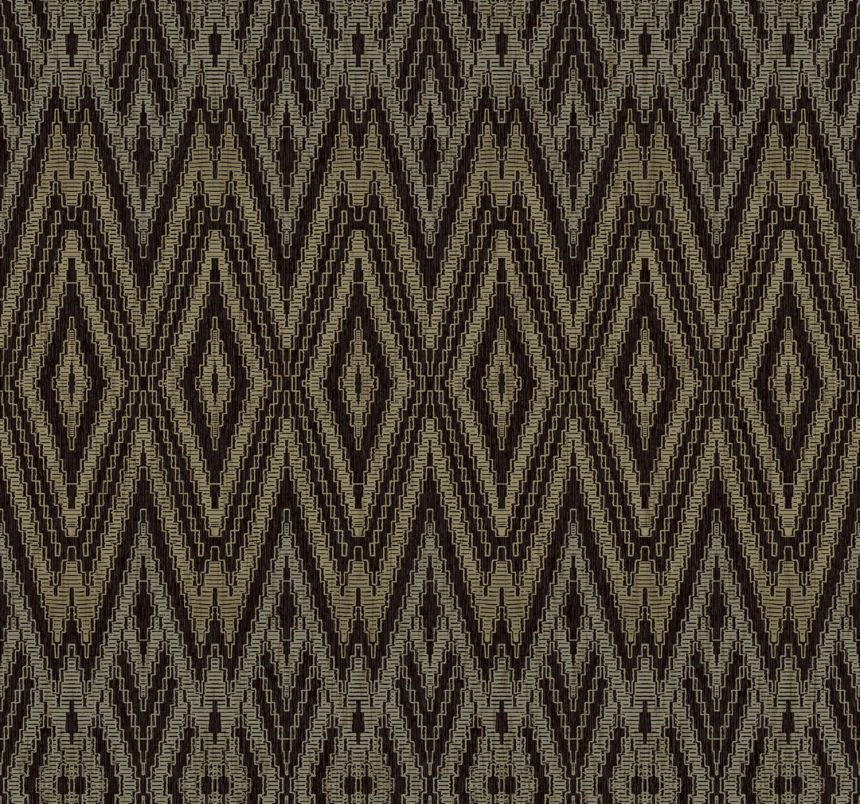 Čierno-hnedá geometrická vliesová tapeta, EV3912, Candice Olson Casual Elegance, York