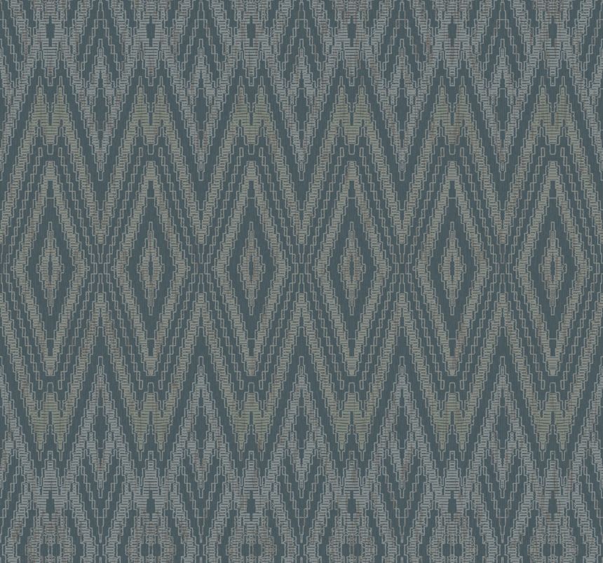 Modrá geometrická vliesová tapeta na stenu, EV3915, Candice Olson Casual Elegance, York