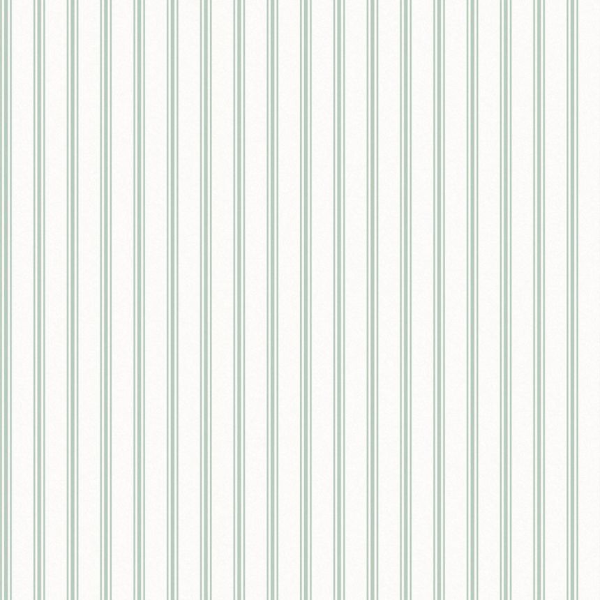 Bielo-zelená prúžkovaná vliesová tapeta, 118483, Laura Ashley 3