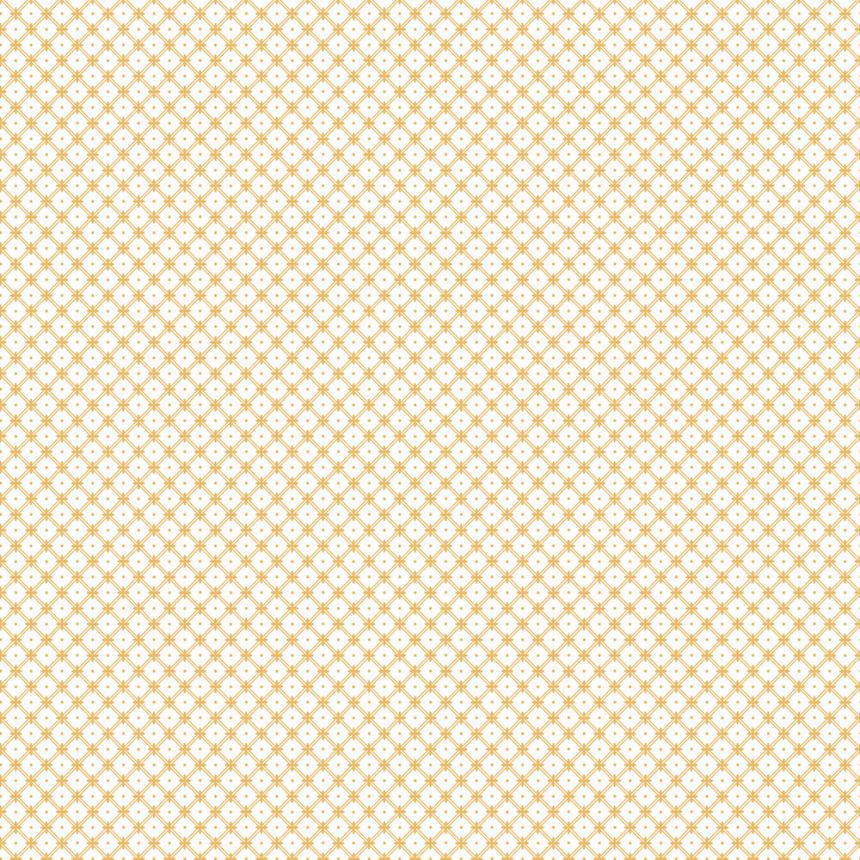 Bielo-žltá mriežková vliesová tapeta na stenu, 119849, Laura Ashley 3