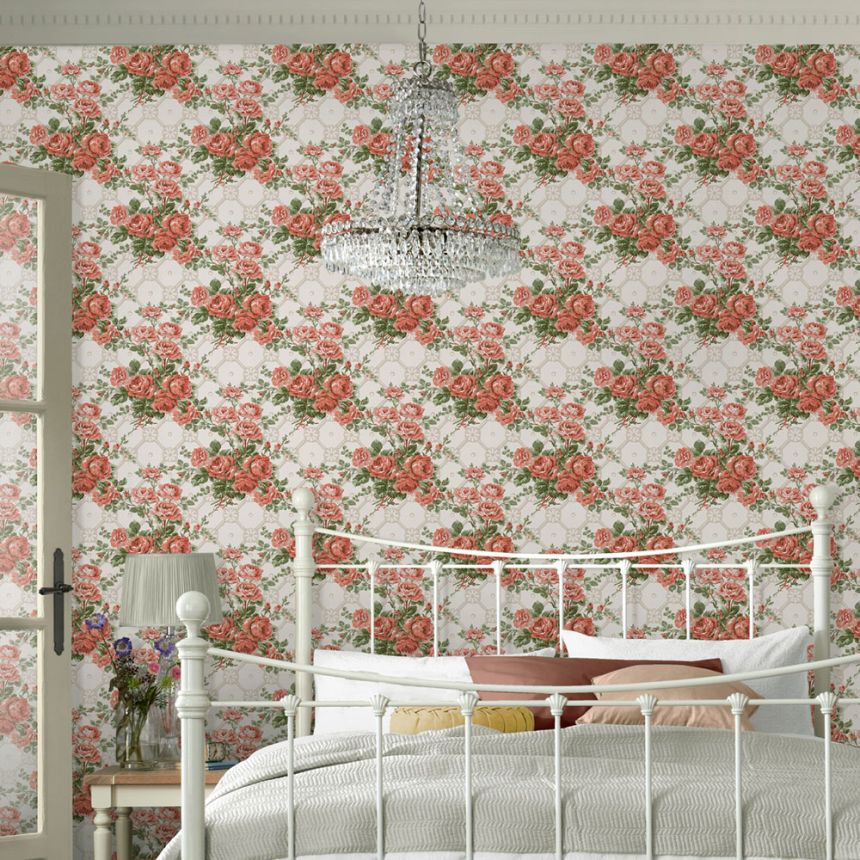 Biela vliesová tapeta s ružami, 121081, Laura Ashley 3