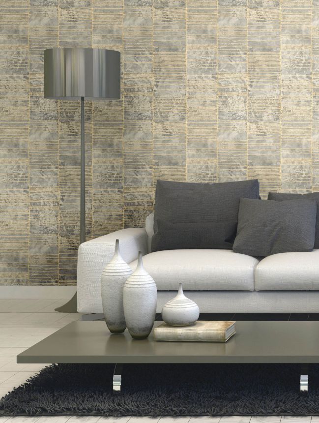 Luxusná krémová geometrická vliesová tapeta, 57406, Aurum II, Limonta