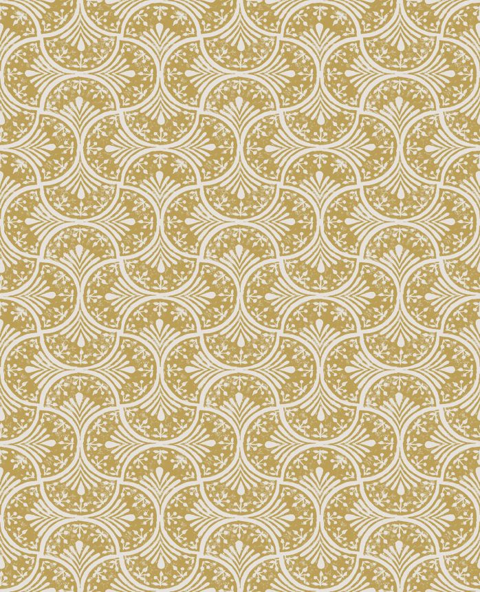 Okrovo-biela vliesová geometrická tapeta, 120638, Retreat, Graham&Brown Premium