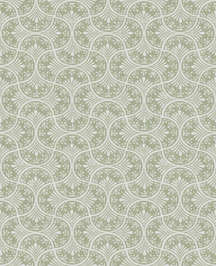 Zeleno-biela vliesová geometrická tapeta, 120639, Retreat, Graham&Brown Premium