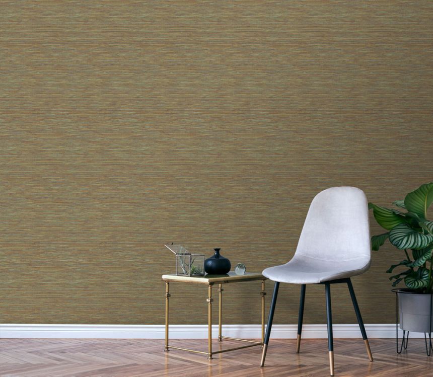 Vliesová tapeta na stenu, zeleno-oranžová, imitácia látky, NHW1013, Perla, Decoprint
