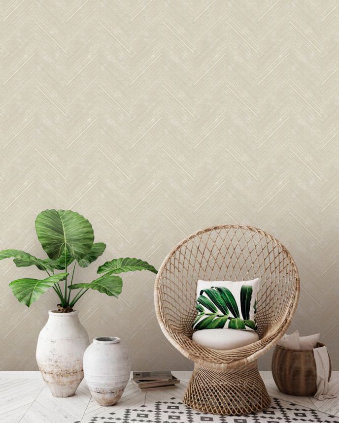 Vliesová tapeta na stenu, sivo-béžová, imitácia látky, pruhy, NHW1019, Perla, Decoprint