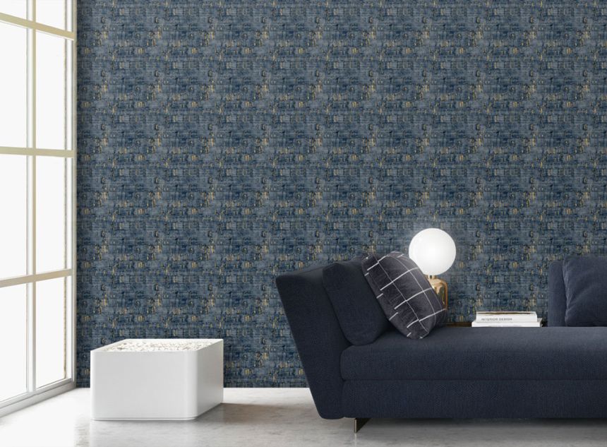 Vliesová tapeta na stenu, modro-bronzová, imitácia korku, NHW1031, Perla, Decoprint