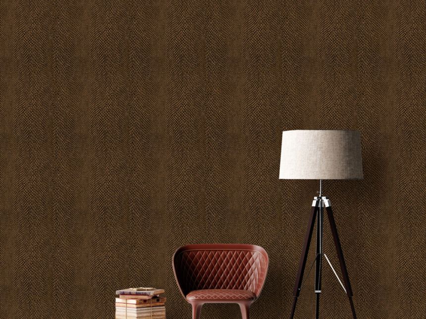 Vliesová tapeta na stenu, hnedo-bronzová, imitácia kože, NHW1037, Perla, Decoprint