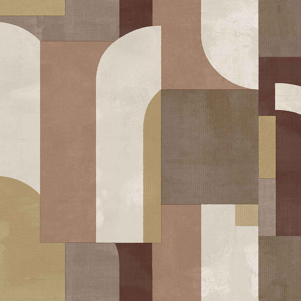 Hnedo-béžová vliesová geometrická tapeta, 43828, Terra, Cristiana Masi by Parato