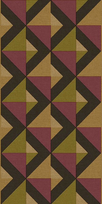 Geometrická vliesová tapetová bordúra na stenu, vínová, B39099, Arché, Cristiana Masi by Parato