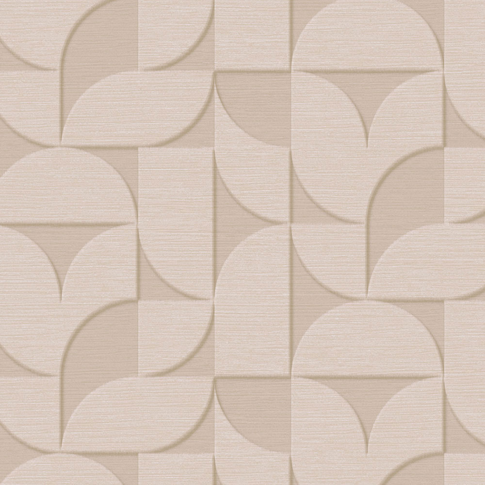 Béžová vliesová geometrická retro tapeta, 333610, Revive, Eijffinger