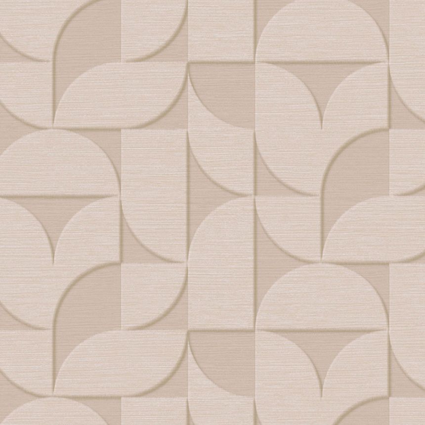 Béžová vliesová geometrická retro tapeta, 333610, Revive, Eijffinger