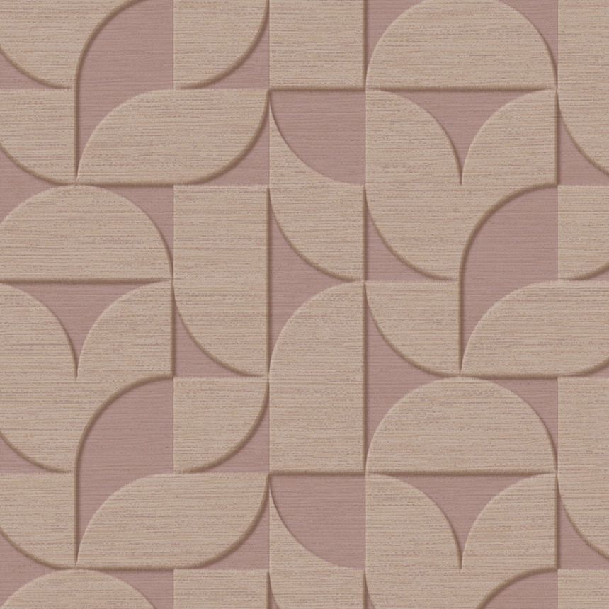 Hnedo-fialová vliesová geometrická retro tapeta, 333611, Revive, Eijffinger