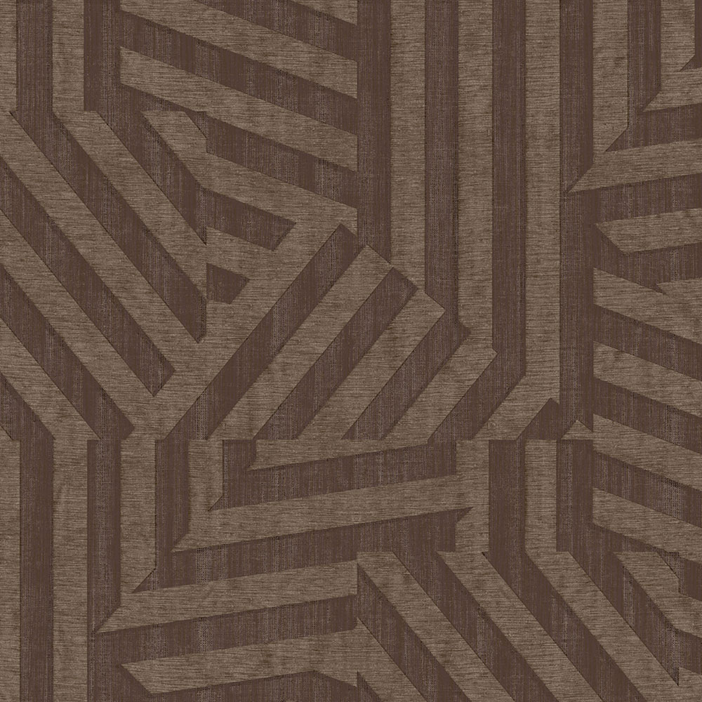 Hnedá vliesová geometrická retro tapeta, 333631, Revive, Eijffinger