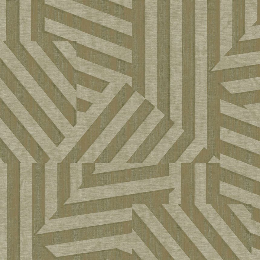 Zelená vliesová geometrická retro tapeta, 333632, Revive, Eijffinger