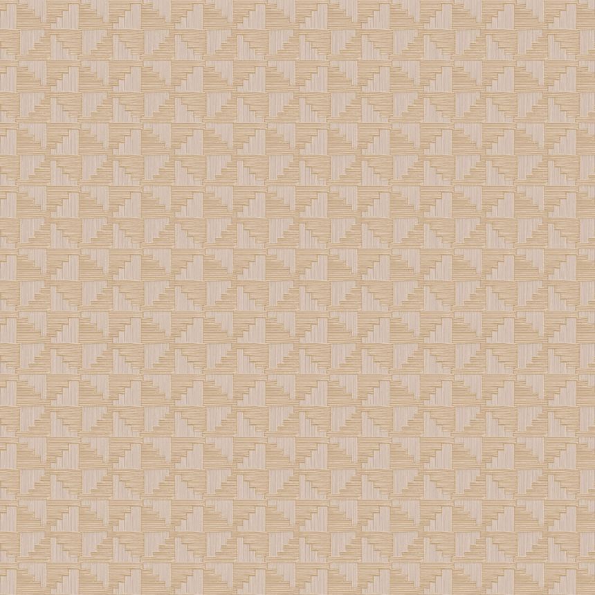 Béžová vliesová geometrická retro tapeta, 333651, Revive, Eijffinger