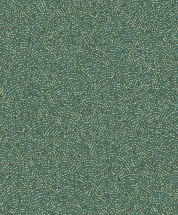 Zeleno-zlatá geometrická vliesová tapeta BZ3306, Belize, Grandeco
