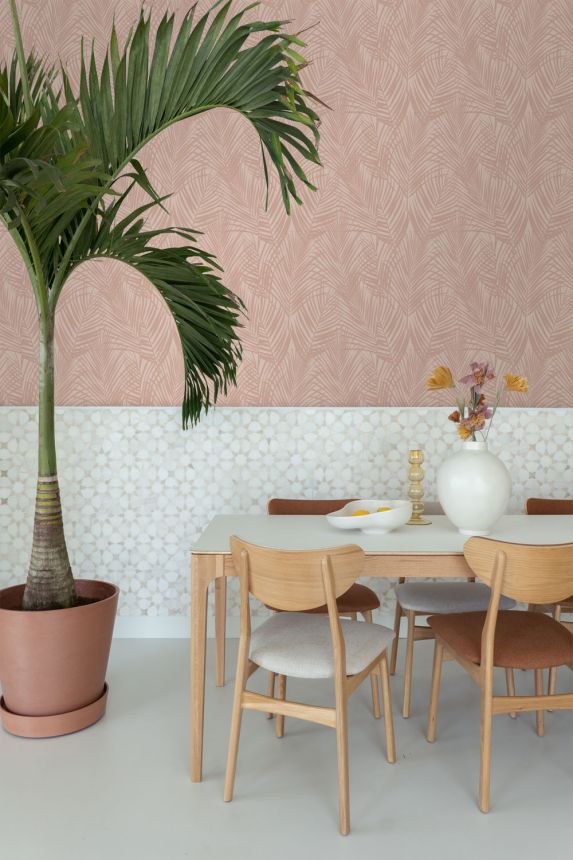 Vliesová tapeta na stenu, palmové listy, ružová, 139432, Bloom, Esta Home