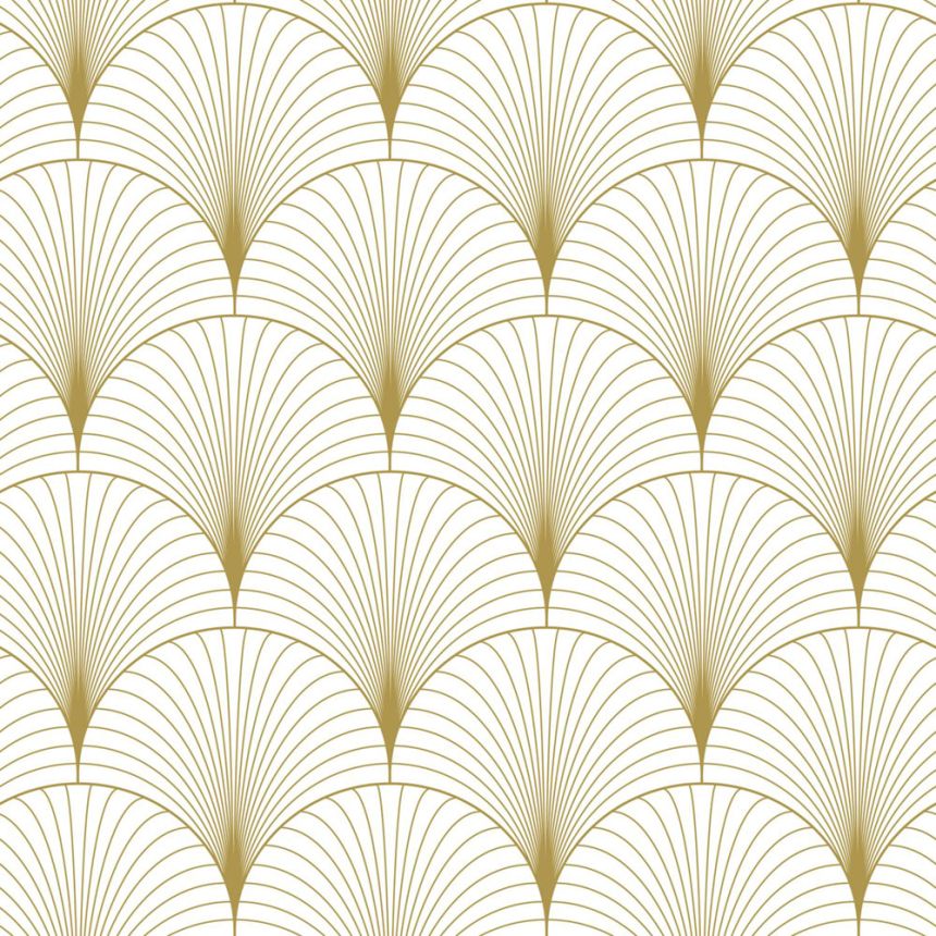 Vliesová tapeta na stenu, Art deco, bielo-zlatá, 139456, Bloom, Esta Home