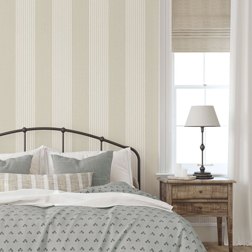 Vliesová tapeta na stenu, béžová, pruhy,  9811-2, Essential Stripes, ICH Wallcoverings