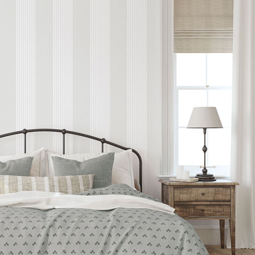 Vliesová tapeta na stenu, sivá, pruhy,  9811-3, Essential Stripes, ICH Wallcoverings