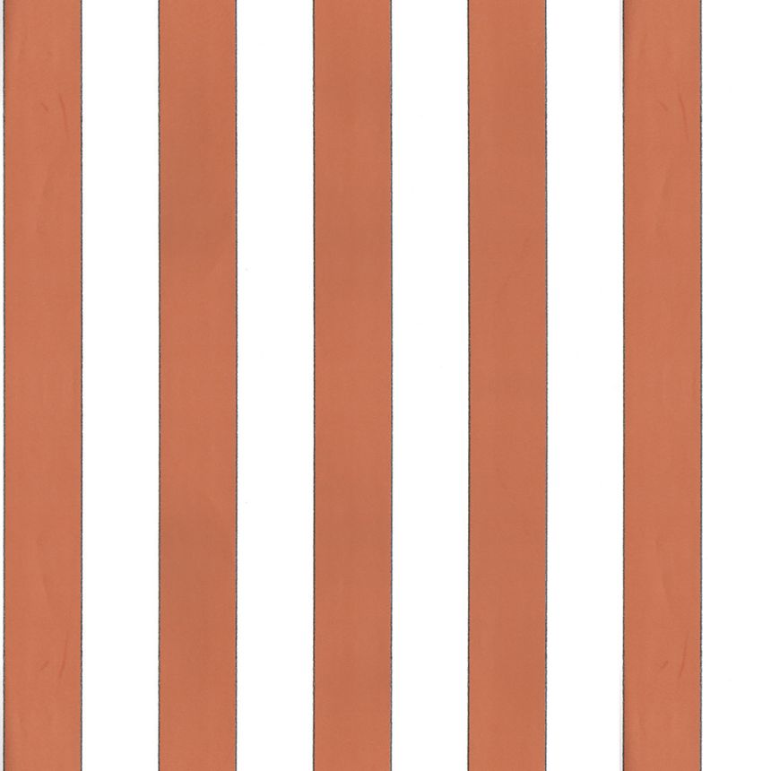 Vliesová tapeta na stenu, oranžovo-biela, pruhy,  5060-3, Essential Stripes, ICH Wallcoverings