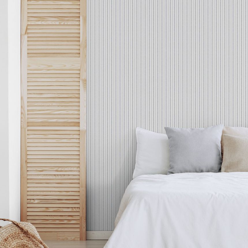 Vliesová tapeta na stenu, modro-biela, pruhy,  9818-1, Essential Stripes, ICH Wallcoverings