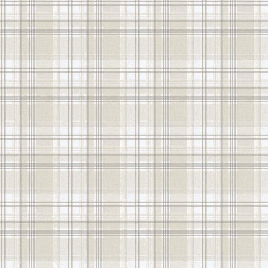 Vliesová tapeta na stenu, béžová, kocka, káro,  9819-2, Essential Stripes, ICH Wallcoverings