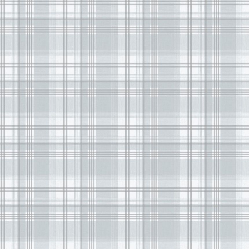 Vliesová tapeta na stenu, modro-sivá, kocka, káro,  9819-6, Essential Stripes, ICH Wallcoverings