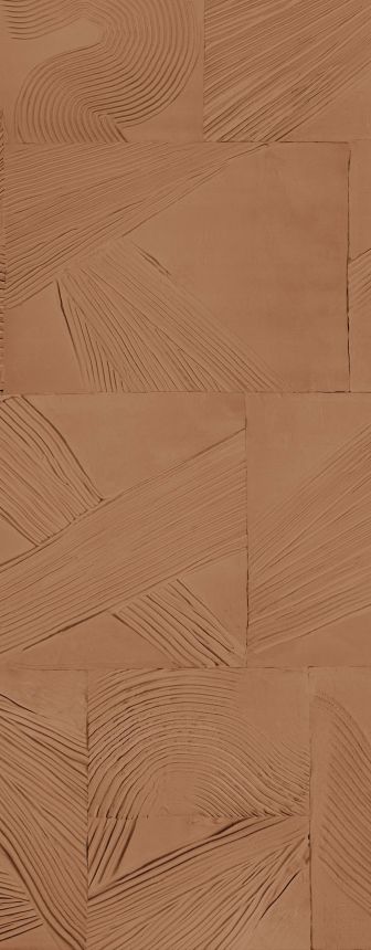 Geometrická vliesová obrazová tapeta na stenu, hnedá, DGROC3021-260, Rock, Masureel