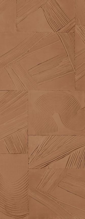 Geometrická vliesová obrazová tapeta na stenu, hnedá, DGROC3022-260, Rock, Masureel