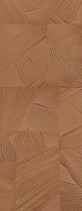 Geometrická vliesová obrazová tapeta na stenu, hnedá, DGROC3023-300, Rock, Masureel